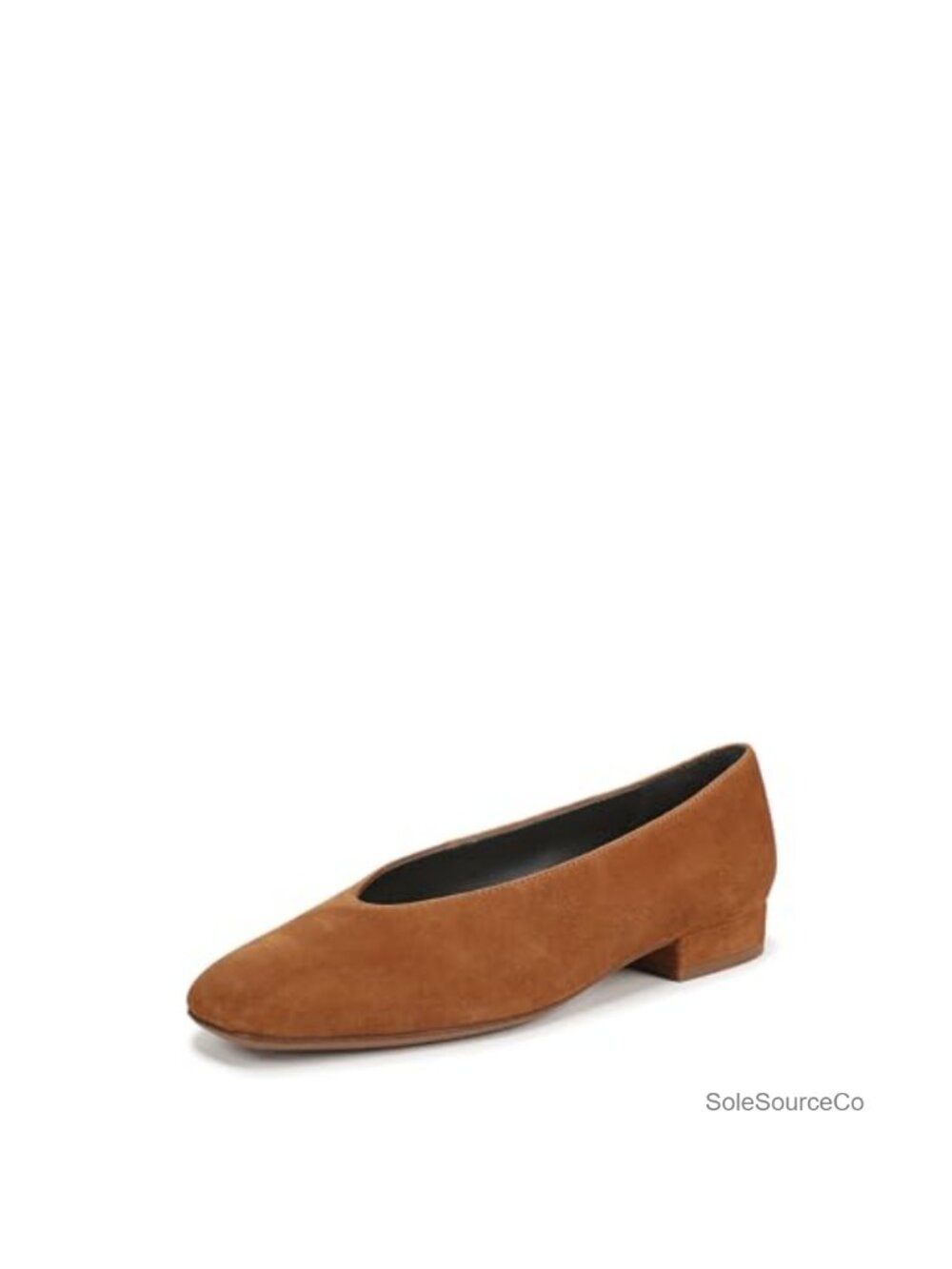 Slip On Flats with 0.75 Inch Heel Square Toe Suede Casual Work Shoes